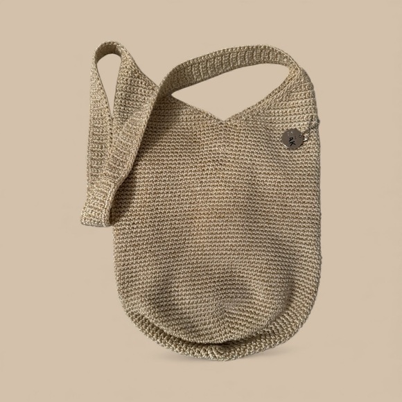The Sak | Bags | The Sak Crochet Shoulder Bag Gold Thread Accents Beige ...